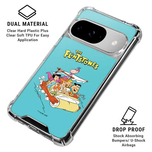 The Flintstones and Rubbles Google Pixel 10 Clear Case